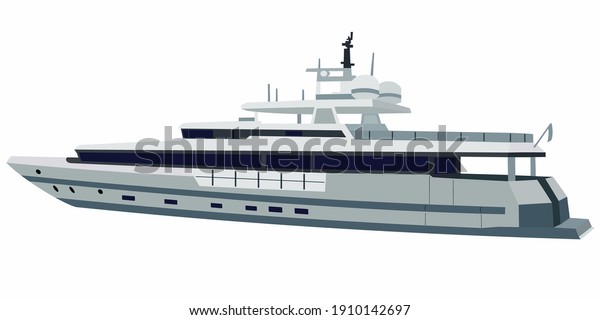 isolated illustration of yacht. colored vector\
drawing, white\
background