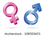 Isolated illustrations of male and female gender symbols