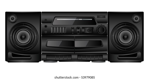 Isolated image of a boombox. Vector illustration.