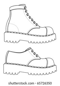 Isolated image of a boots. Vector illustration.