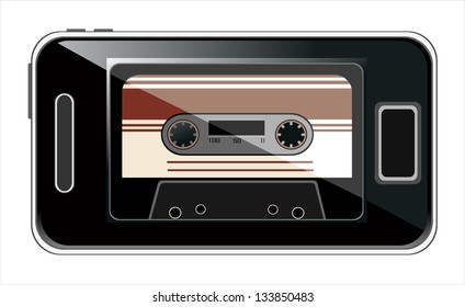 Isolated image of a cellular phone. Vector illustration.