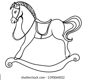 isolated image of children's toy named horse rocking chair