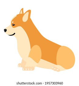 Isolated image of a cute corgi puppy for postcards, children's books, fabric printing