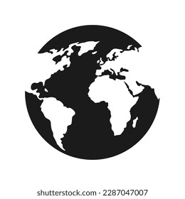 Imagen aislada del globo terrestre. Pictograma del mapa mundial. Diseño sencillo.