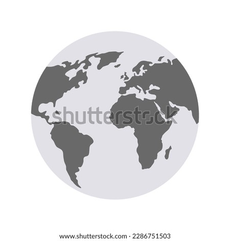 Isolated image of Earth globe. World map illustration. Simple design.