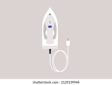 Isolated image of an electric iron, home appliances, daily routine