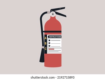 An isolated image of a fire extinguisher, emergency situation