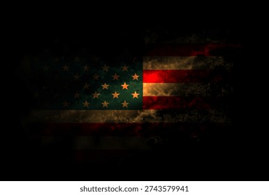 Isolated image of grunge style US flag texture