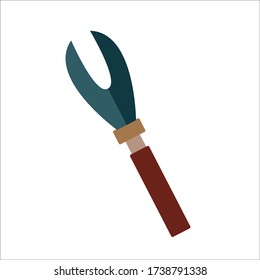  isolated image of a hand cultivator on a white background. Vector graphics. Flat.