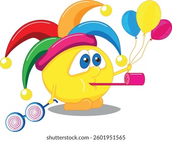 Isolated image of a joyful jester on a white background
