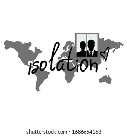 Isolated image of people on a world map background. Background illustrating the epidemic covid-19 virus isolated on white
