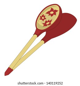 Isolated image of Russian musical spoons