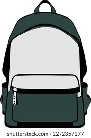 Isolated image of a school backpack on white background. Flat vector illustration.