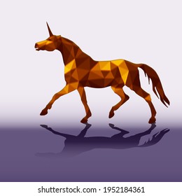 imagen aislada al estilo de "Política del Amor", unicornio sobre un fondo de color	