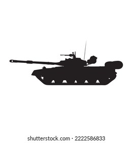 Imagen aislada de un tanque sobre fondo blanco, un icono para aplicaciones y sitios web, equipo militar