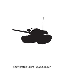 Isolated image of a tank on a white background, an icon for applications and websites, military equipment