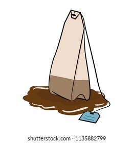 
isolated image of tea bag on white background design element