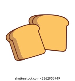 isolated image of white bread on a white background