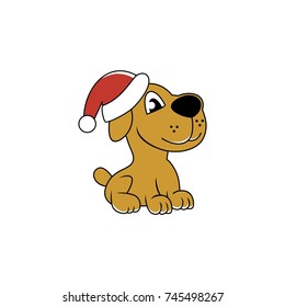 isolated images of pets dressed in Christmas attire. illustration. logo. simple. memorable