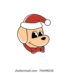 isolated images of pets dressed in Christmas attire. illustration. logo. simple. memorable
