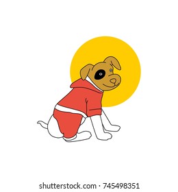 isolated images of pets dressed in Christmas attire. illustration. logo. simple. memorable