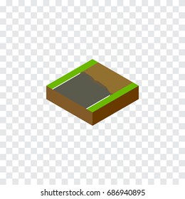 Isolated Incomplete Isometric. Unfinished Vector Element Can Be Used For Incomplete, Unfinished, Road Design Concept.