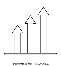 Isolated increased report draw in white background financial icon- Vector