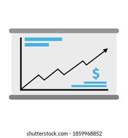 Isolated increased report in white background financial icon- Vector