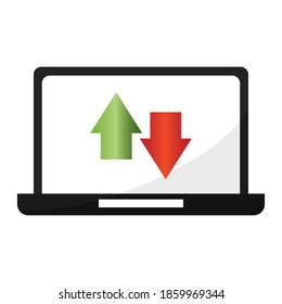 Isolated increased report in white background financial icon- Vector