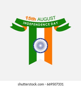 Isolated india independence day ribbon, celebrate 15th august
