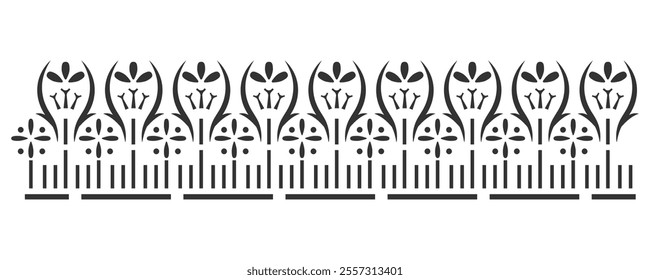 Isolated Indian border ornament pattern. Ethnic decorative element. Textile pattern. Frame