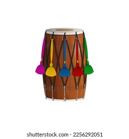 isolated indian drum. indian dhol illustration