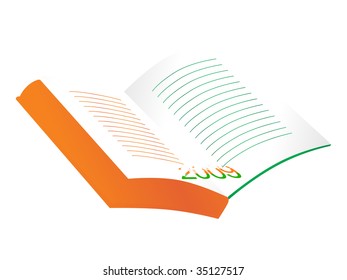 isolated indian flag color notebook on white background