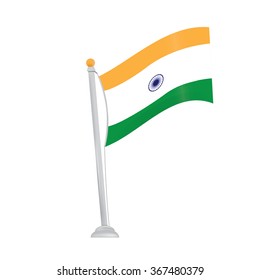 Isolated indian flag on a white background