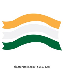 Isolated Indian flag on a white background, Vector illustration
