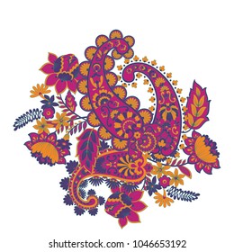 Isolated indian pattern with paisley