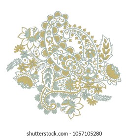 Isolated indian pattern with paisley