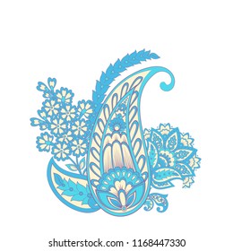 Isolated indian pattern with paisley