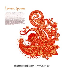 Isolated indian pattern with paisley ornament