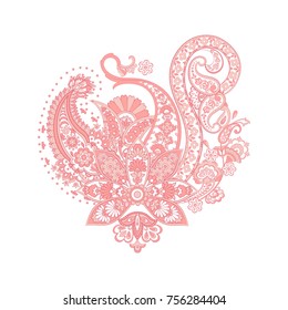 Isolated indian pattern with paisley ornament
