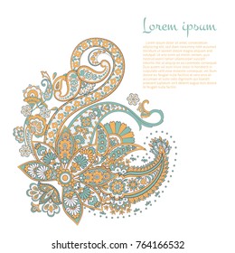 Isolated indian pattern with paisley ornament