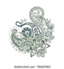 Isolated indian pattern with paisley ornament