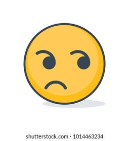 Isolated indifference emoticon