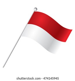 Isolated Indonesian flag, Vector illustration