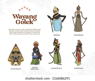 Isolated indonesian Wayang golek illustration