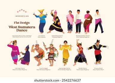 Isolado Indonésia Oeste Sumatera plana design bailarina ilustração