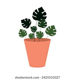 Isolated indoor plant on pot Vector illustration