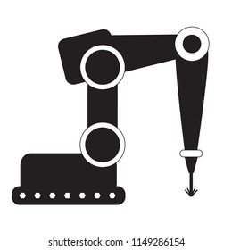 Isolated industrial robot arm icon