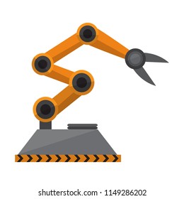 Isolated industrial robot arm icon