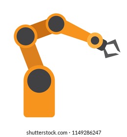 Isolated industrial robot arm icon